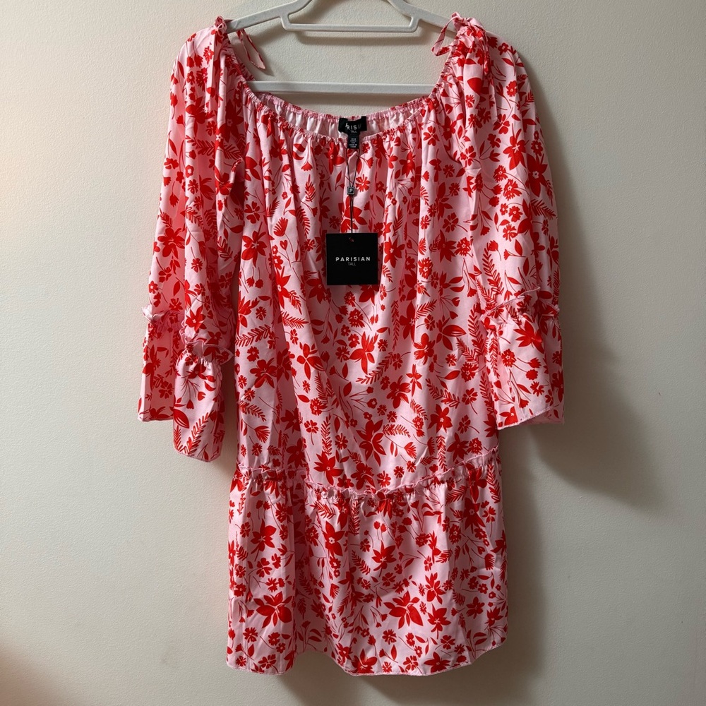 Parisian Tall NWT Off Shoulder Floral Mini Dress - Picture 3 of 12